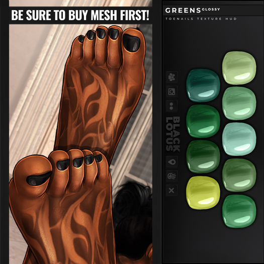 [BL] Toenails HUD // glossy: greens