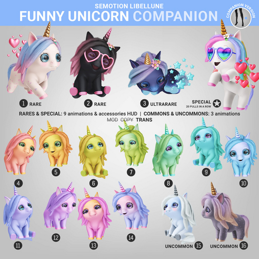 SEmotion Libellune Funny Unicorn Companion ULTRARARE 03