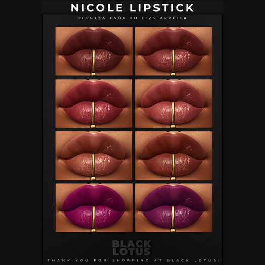 [BL] Nicole lipstick // Lelutka EVOX HD HUD