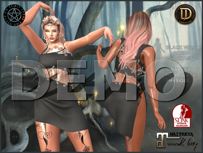 ☾ⅅⅅ☽ ✡ BLACK WICCA DRESS in CHANS ✡ DEMO