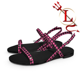 Pink Plaid Lucya Sandals LaraX