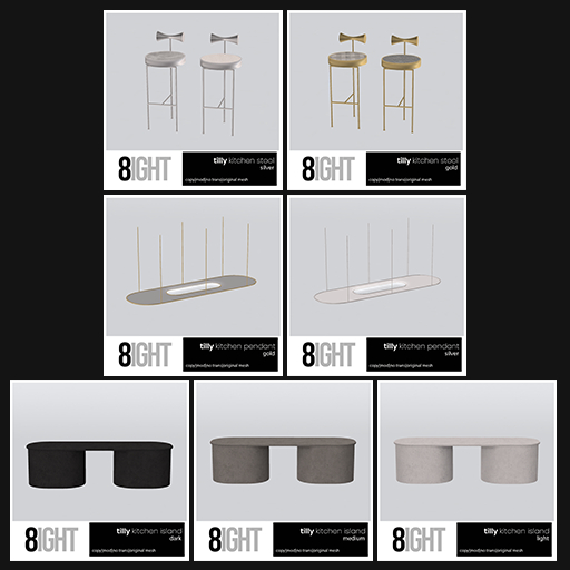 8 Tilly Kitchen Island Set - Fatpack