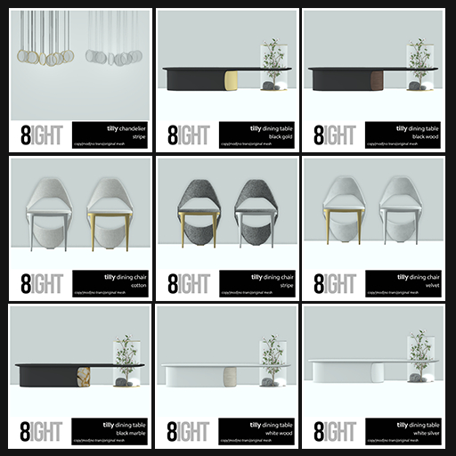 8 Tilly Dining Set - Fatpack