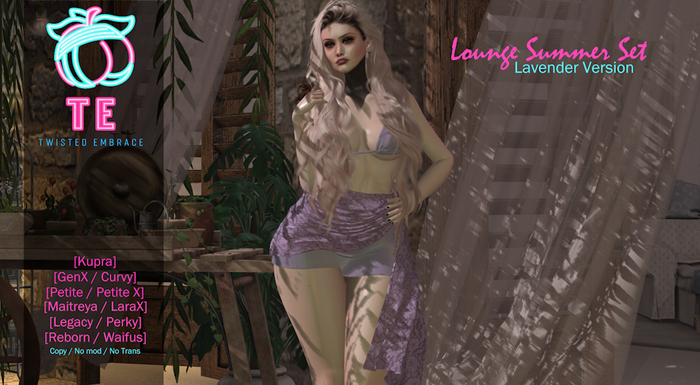 {Twisted Embrace} Lounge Summer Set(Lavender)