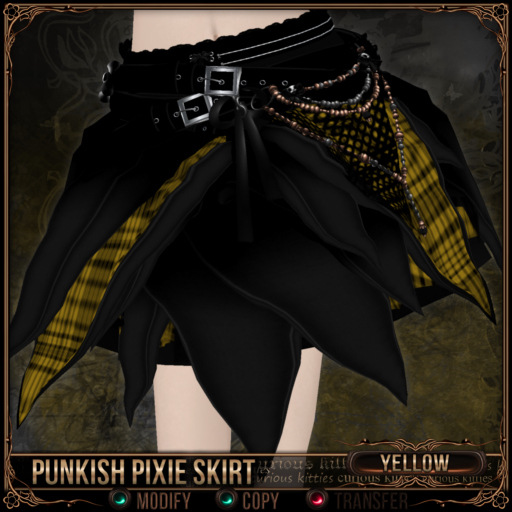 =^.^= Curious Kitties - Punkish Pixie Skirt - Yellow