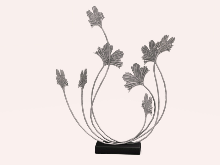 04 MADRAS Peafowl Floral Decor Silver (2LI)