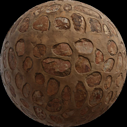 PBR Material - rock embedded concrete wall