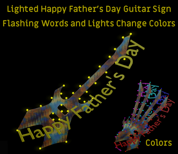 G * Lighted Happy Fathers Day Guitar Sign