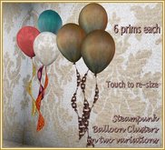 ~Glow Two Versions Steampunk Balloon Clusters COPYABLE *SAVE*