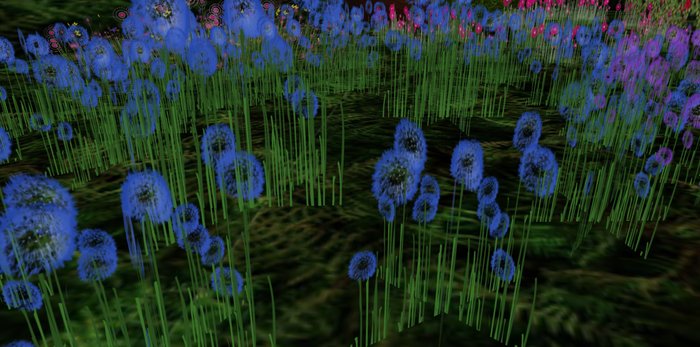 ALMOST FREE! WHIMSY 1 PRIM Blue Dandelions SCULPTY FAE FANTASY FLOWERS