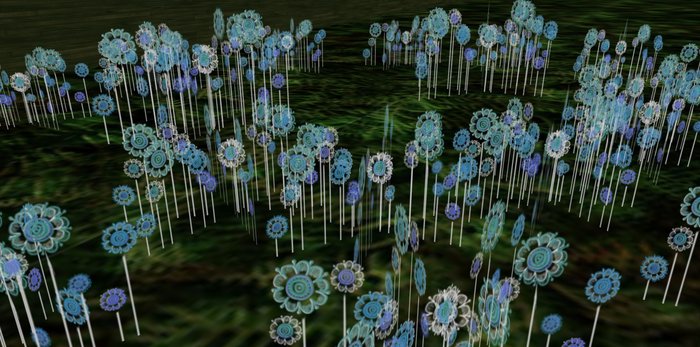 ALMOST FREE! WHIMSY 1 PRIM Light Blue SCULPTY FAE FANTASY FLOWERS