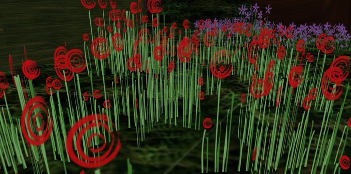 ALMOST FREE! WHIMSY 1 PRIM Red Circle SCULPTY FAE FANTASY FLOWERS