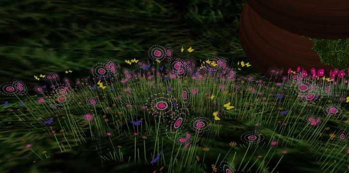 ALMOST FREE! WHIMSY 1 PRIM Pink & Purple SCULPTY FAE FANTASY FLOWERS