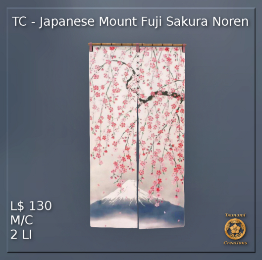 TC - Japanese Mount Fuji Sakura Noren