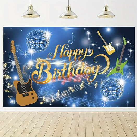 BIRTHDAY LIGHT BLUE GUITAR BACKGROUND