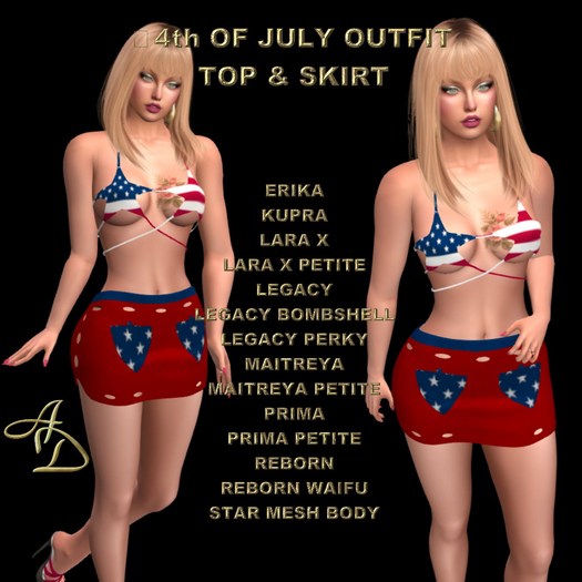 4th OF JULY OUTFIT-top and skirt DEMO