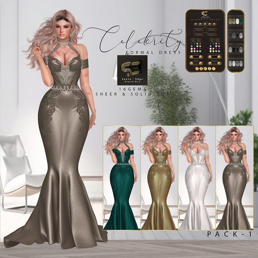 Son!a-Edge (Senra Jamie/ FATPACK) Celebrity Formal Mesh Dress / Gown All colors