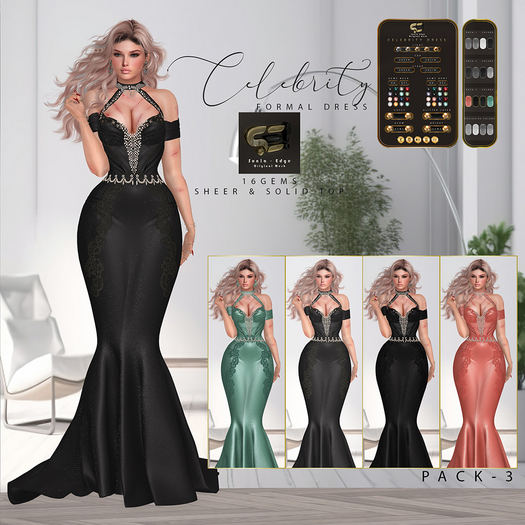 Son!a-Edge (Reborn/ FATPACK) Celebrity Formal Mesh Dress / Gown All colors