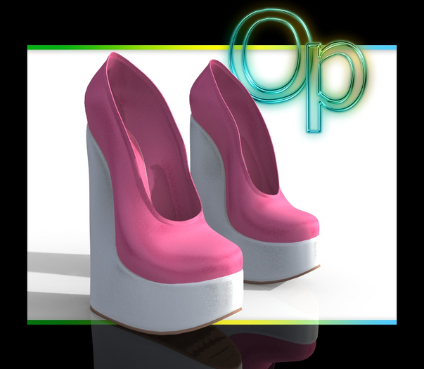 Pink White Teez Platform Heels