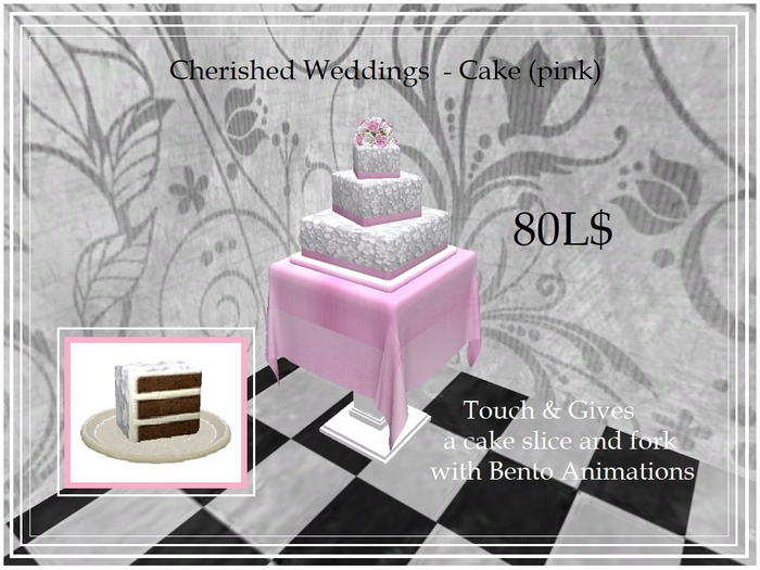 *Cuppy*Cakes* Cherished Weddings  - Cake (pink)