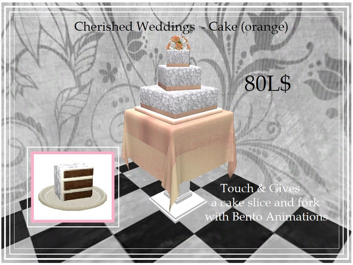 *Cuppy*Cakes* Cherished Weddings  - Cake (orange)