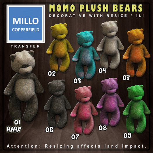 1. Millo Copperfield - Momo plush bear RARE