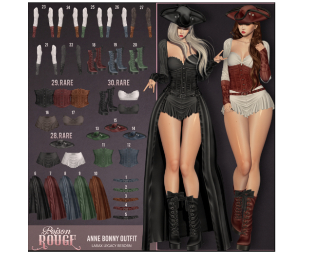 25. POISON ROUGE Anne Bonny Sleeves White Green Reborn