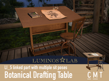 LL Botanical Drafting Table and Stool with sits
