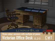 LL Victorian Office Desk and Chair with sits