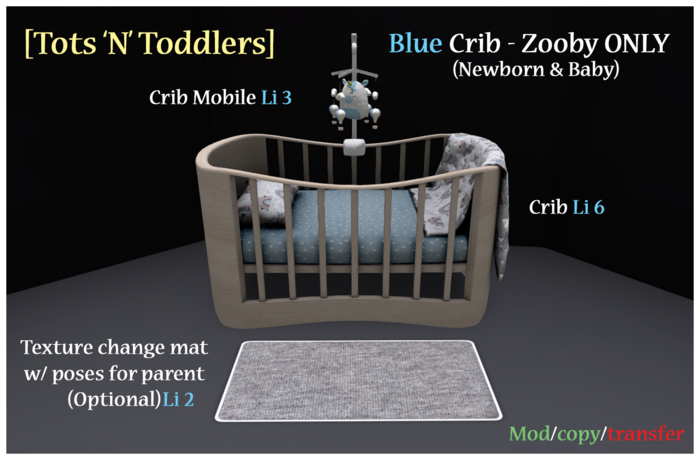 [Tots 'N' Toddlers] ~ Rainbows & Unicorns ~ Crib Set BLUE ZOOBY