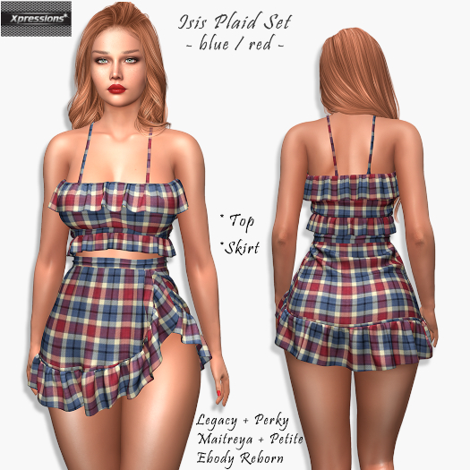 [Xprs] - Isis Plaid Set Blue -Red