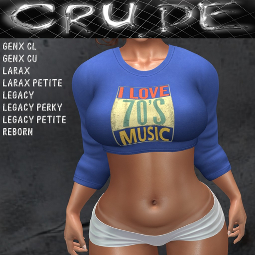 70's I Love 70's Music Women's Crop Top (WCC)  <Wear Me>