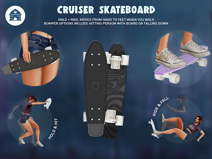 hive // cruiser skateboard . black