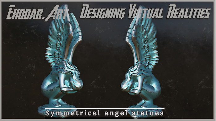 Symmetrical angel statue