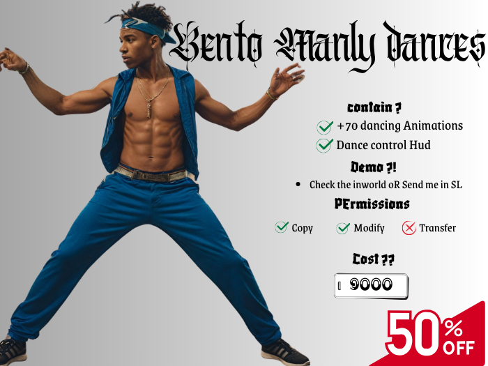Second Life Marketplace - Custom Bento Male Dances hud