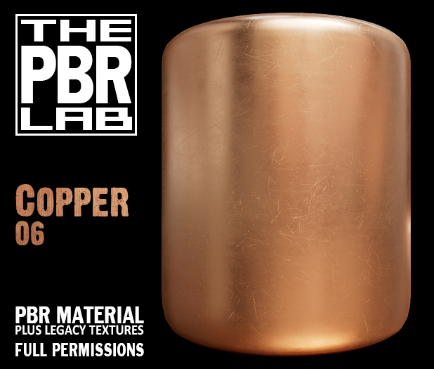 The PBR Lab - Copper 06 - PBR Material & 3D Textures