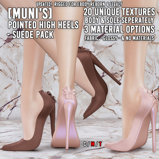 [Muni's]  Pointed High Heels  -  Suede Pack