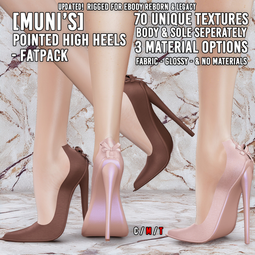 [Muni's]  Pointed High Heels  -  FatPack