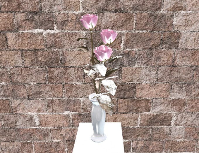 Pink Roses Platinum Vase resizable