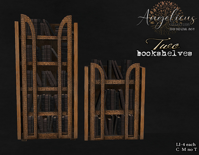 .AngelicUs.  Two. bookshelves 