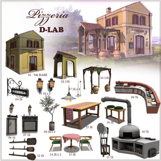 D-LAB PIZZERIA FULL SET + RARE ( 16 pcs )
