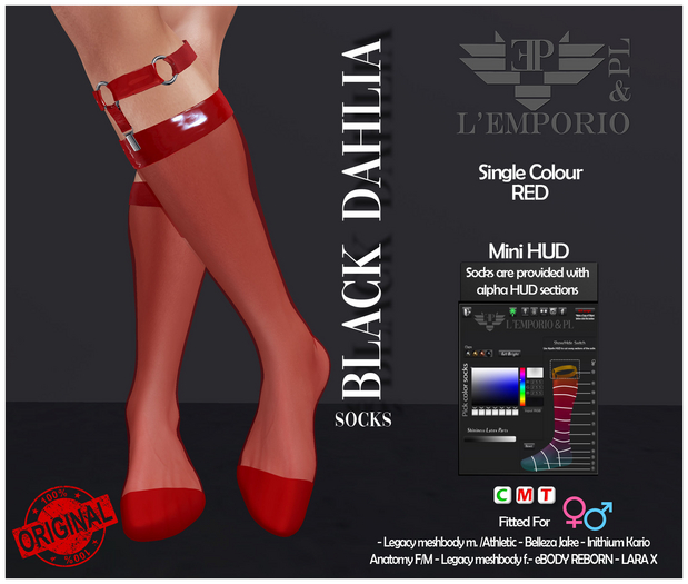L'Emporio&PL::*Black Dahlia*:: Socks  -RED -