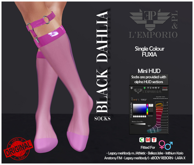 L'Emporio&PL::*Black Dahlia*:: Socks  -FUXIA -