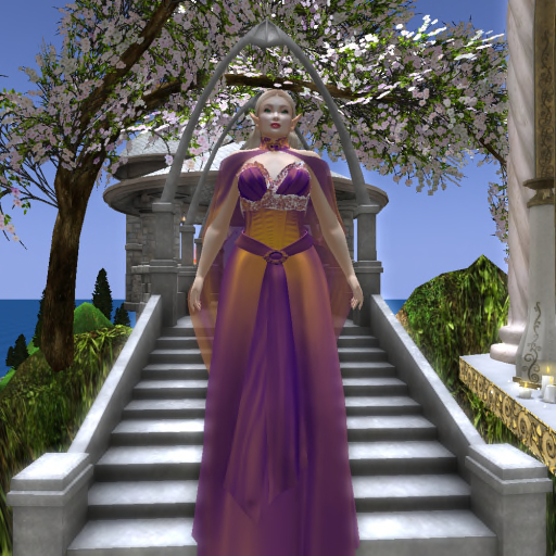Gold Tint Elven Strapless Gown