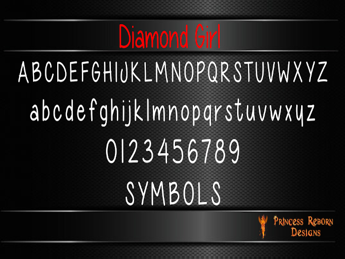 Diamond Girl Mesh Letters, Numbers, & Symbols FULL PERM "BOXED"