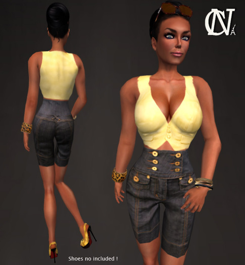 Denim Short & Yellow Vest NCparis