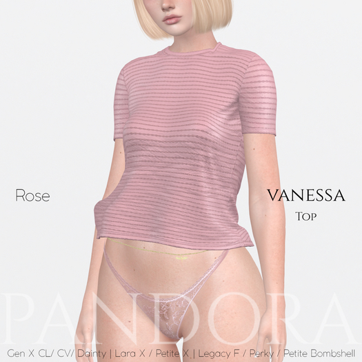 -PANDORA- VANESSA Top - Rose -