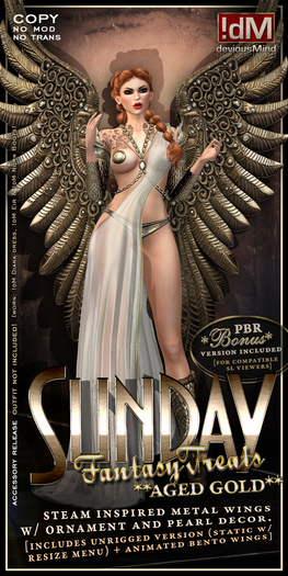 !dM deviousMind "Sunday" SteamWings **AGED GOLD**