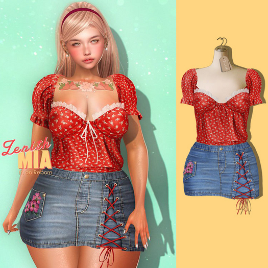 (Wear) =Zenith=Mia Skirt (Red)