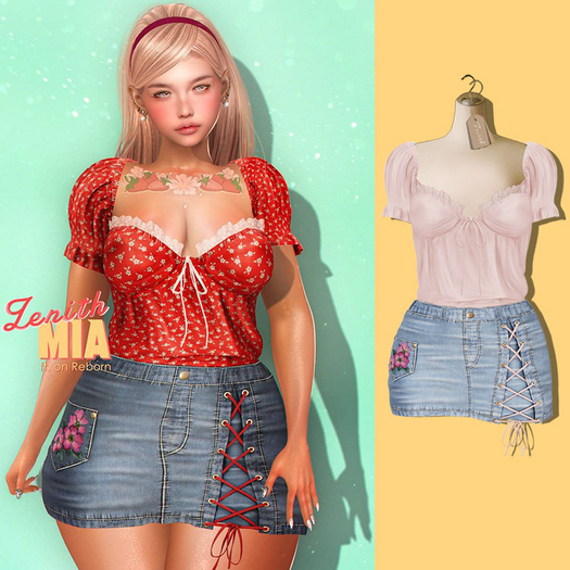 (Wear) =Zenith=Mia Skirt (Rose)
